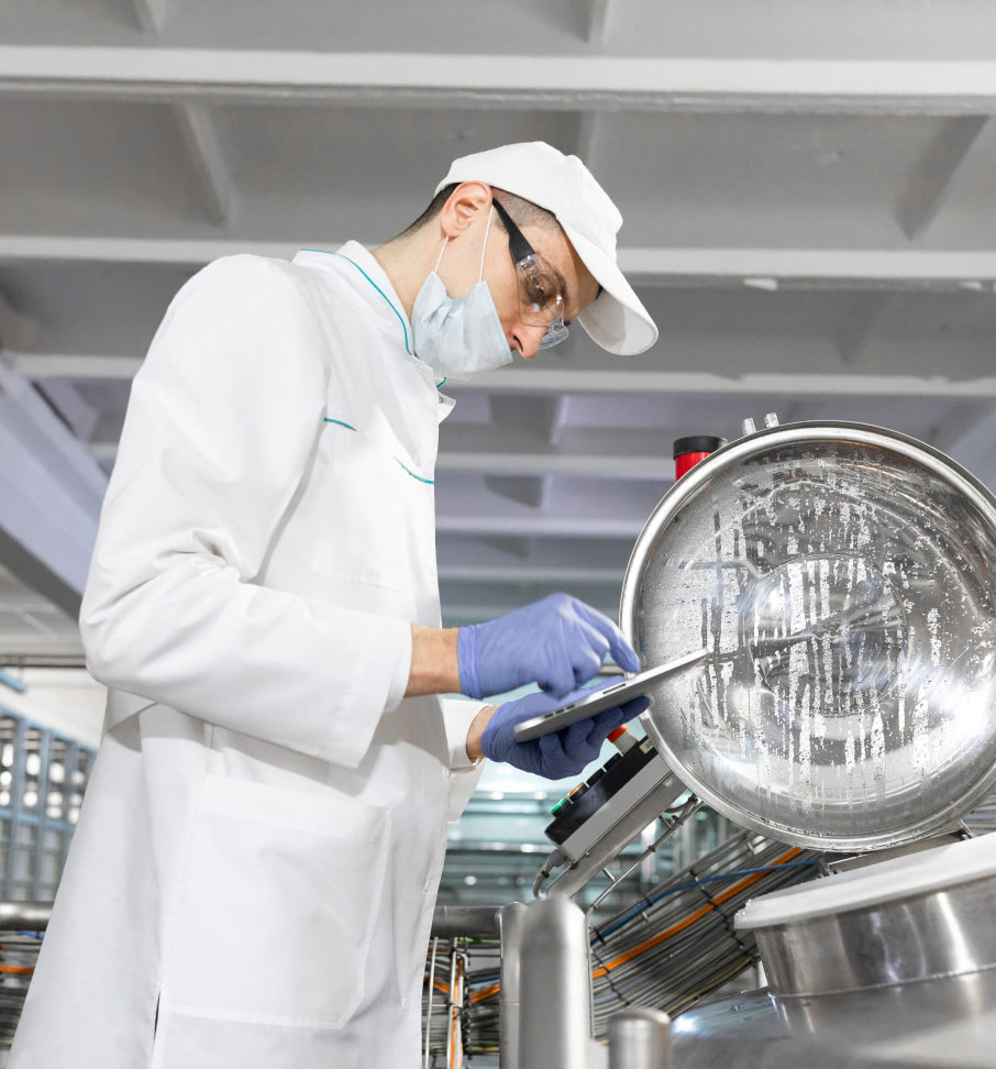 dairy scientist testing samples