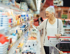 Person shopping at a grocery store